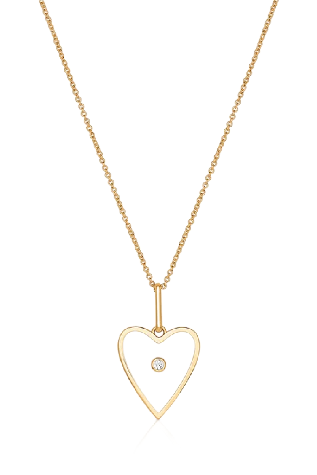 Amaya Heart White Enamel Necklace