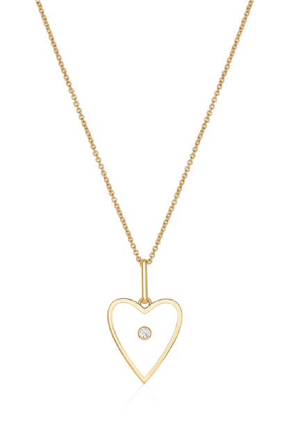 Amaya Heart White Enamel Necklace